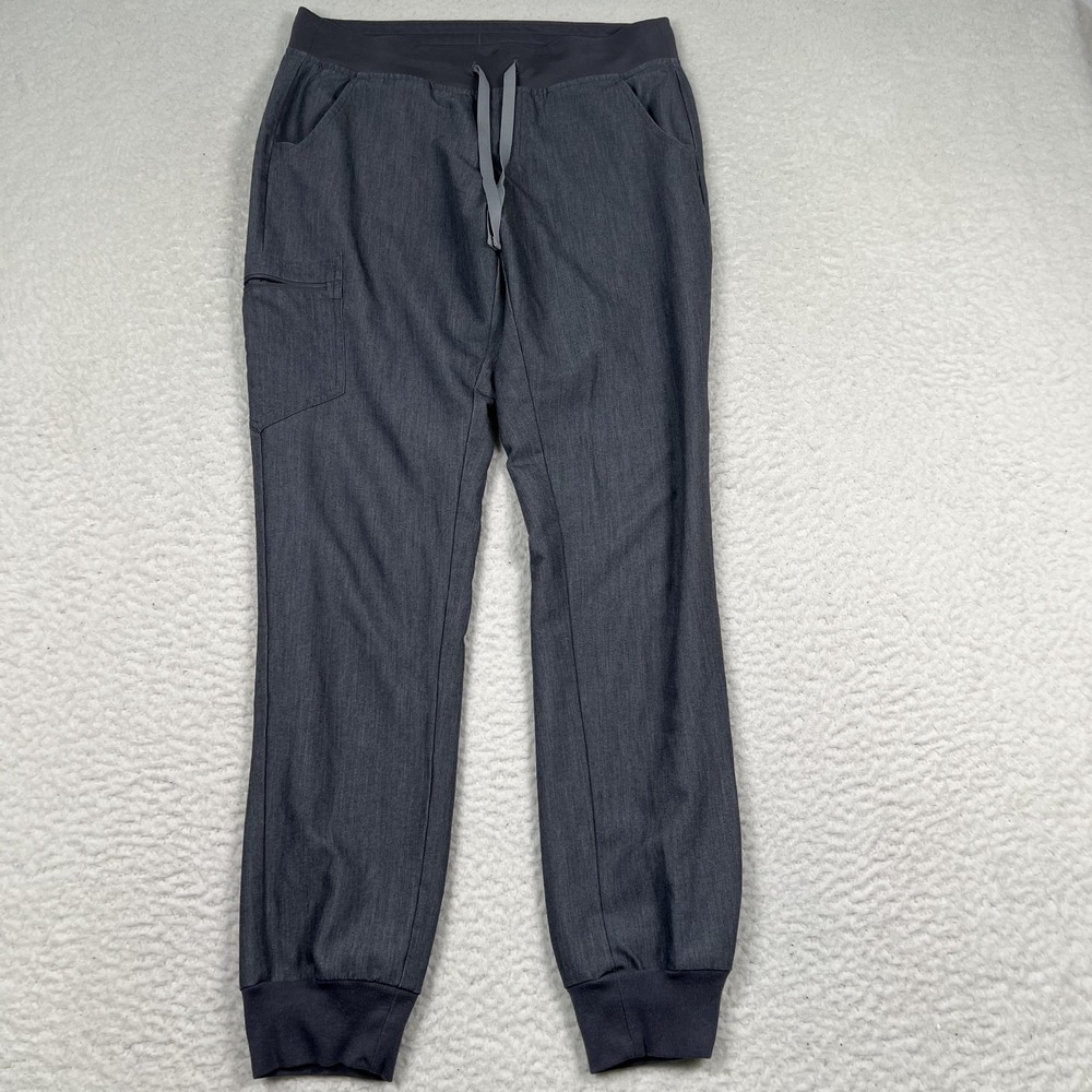 Figs Zamora Jogger Scrub Pants Women M/T Medium Tall Drawstring Gray Stretch